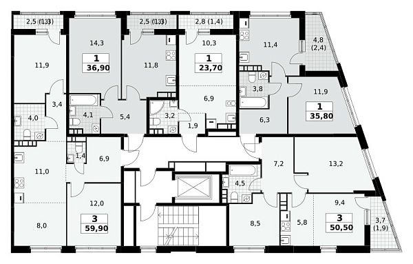 Количество комнат: 1,  36.9 кв.м.