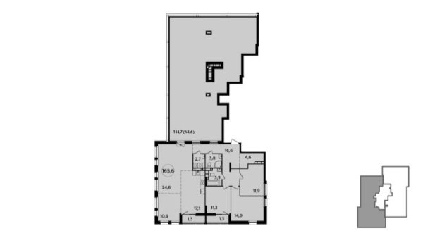 Новая 4-к квартира
 165.6 м² на 21/21 этаже в ЖК «Южные сады» в городе Тюмень 