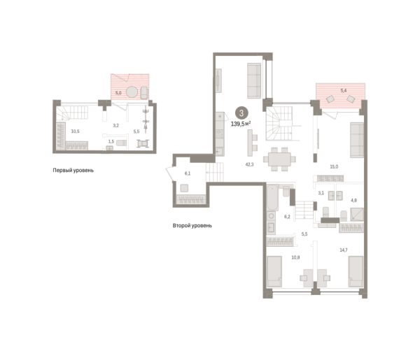 Новая 3-к квартира
 139.54 м² на 1/9 этаже в ЖК «Европейский квартал» в городе Тюмень 