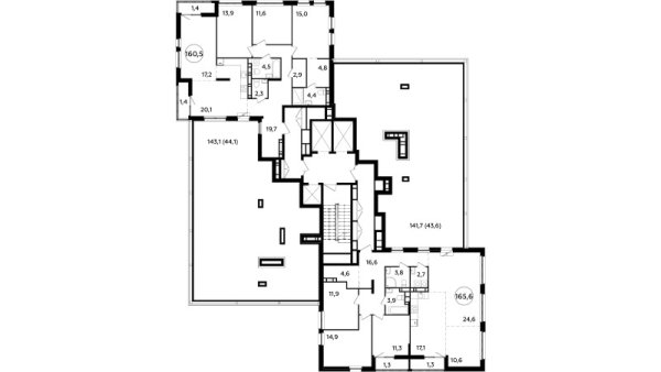 Количество комнат: 4,  160.5 кв.м.