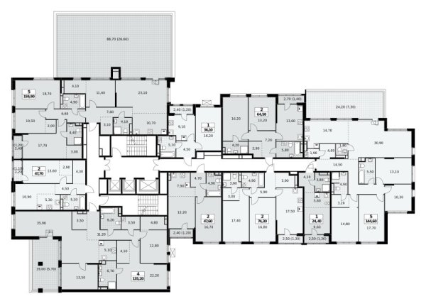 Количество комнат: 2,  47.6 кв.м.