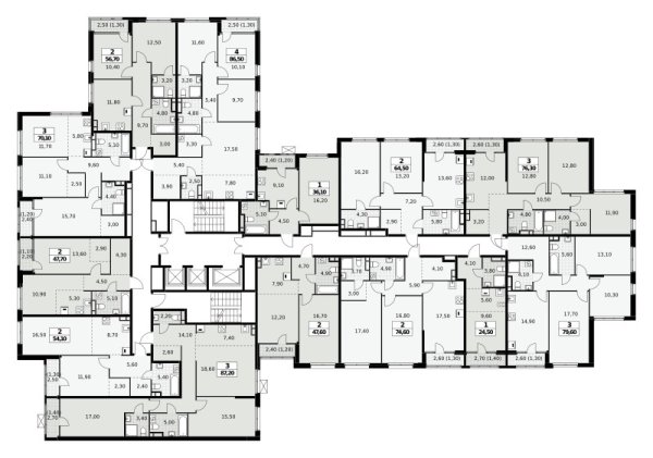 Количество комнат: 2,  64.5 кв.м.