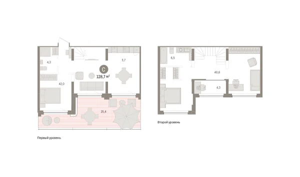 Новая 2-к квартира
 128.74 м² на 4/5 этаже в ЖК «Речной порт» в городе Тюмень 