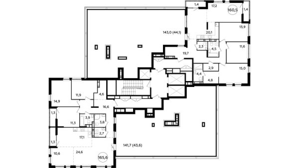 Количество комнат: 4,  165.6 кв.м.