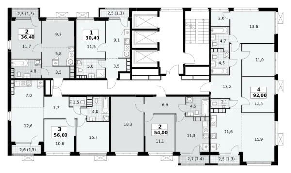Количество комнат: 4,  92 кв.м.