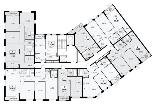 Количество комнат: 4,  103.3 кв.м.