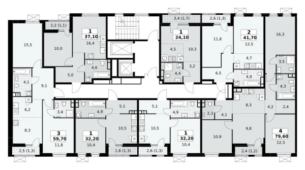 Количество комнат: 3,  59.7 кв.м.