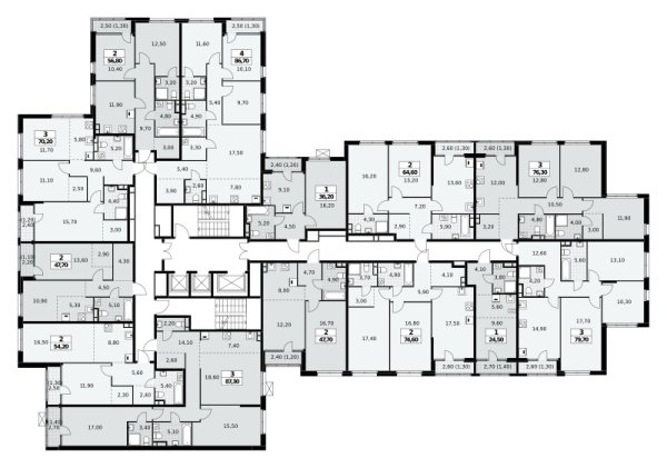 Количество комнат: 3,  76.3 кв.м.