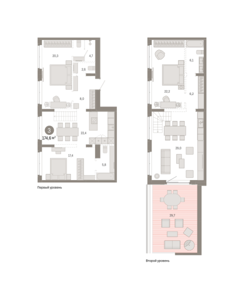 Новая 3-к квартира
 174.55 м² на 7/7 этаже в ЖК «Кварталы «На Минской»» в городе Тюмень 