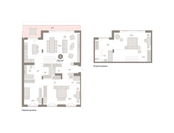 Новая 3-к квартира
 178.32 м² на 8/8 этаже в ЖК «Кварталы «На Минской»» в городе Тюмень 