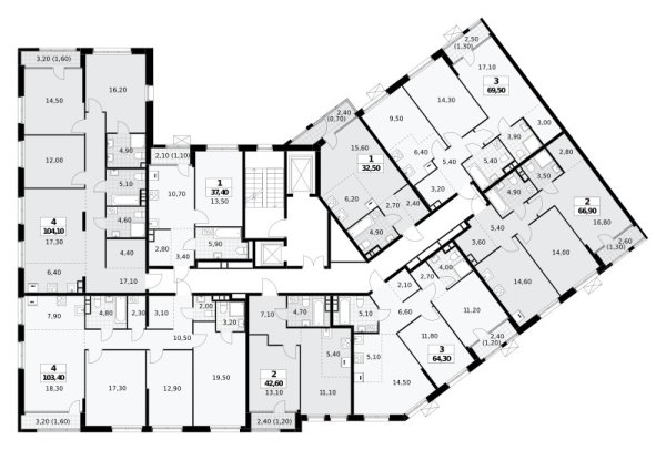 Количество комнат: 4,  104.1 кв.м.
