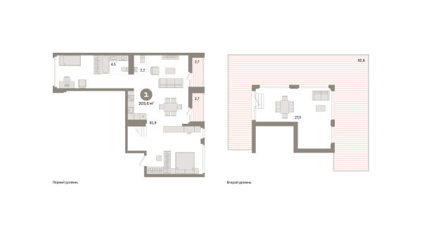 Новая 3-к квартира
 203.6 м² на 9/9 этаже в ЖК «Южные кварталы» в городе Тюмень 