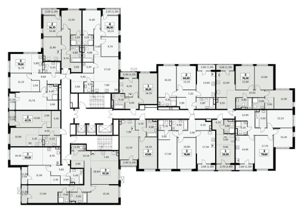 Количество комнат: 3,  76.3 кв.м.