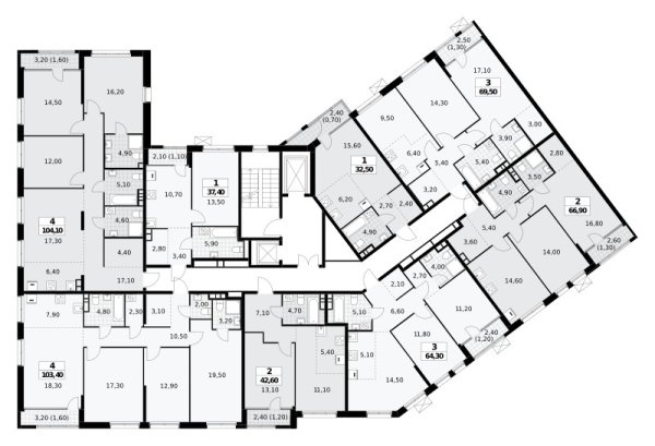 Количество комнат: 4,  103.4 кв.м.