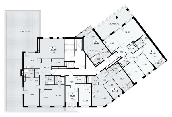 Количество комнат: 3,  64.1 кв.м.